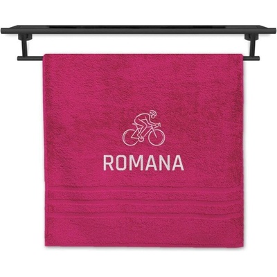 Povlečení Plus ručník se jménem na přání purpurový 50 x 100 cm kolo silniční
