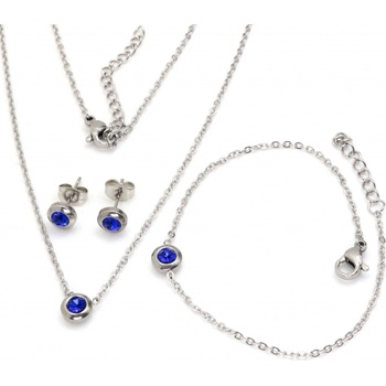 Linda's Jewelry sada šperkov Circle chirurgická oceľ IS026 modrá