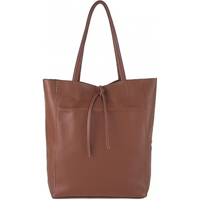 Kožená shopper kabelka 396 hnědá