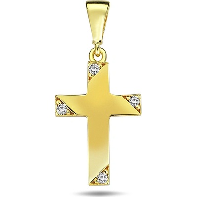 Lillian Vassago Zlatý přívěsek křížek zdobený zirkony LLV98 GP096Y