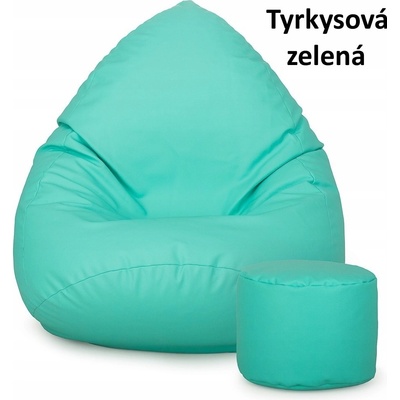 Sako Sedací vak s podnožníkom 120x90x90 cm tyrkysová zelená