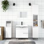vidaXL Комплект мебели за баня от 3 части, бял, инженерно дърво (3190221)