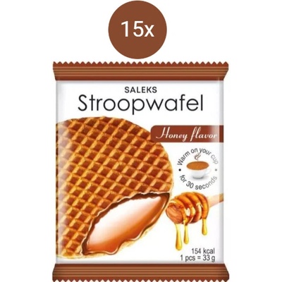 Saleks stroopwafel honey flavor 15 x 33 g