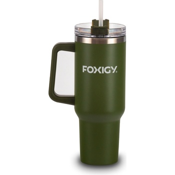 FOXIGY Термочаша за кола със сламка 1200 ml Army green