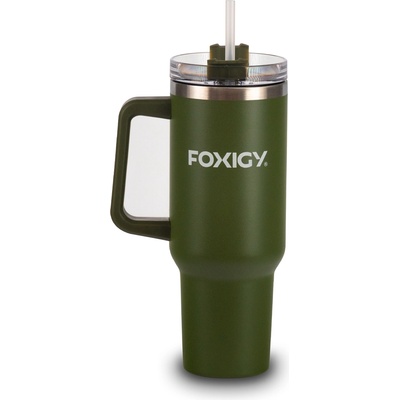 FOXIGY Термочаша за кола със сламка 1200 ml Army green