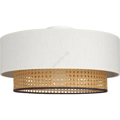BELIS Плафон NATIA 1xE27/60W/230V Ø 45 см бял/кафяв (BE1022)