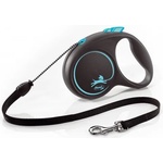 flexi Автоматичен повод FLEXI Black Design М синьо въже 5 м - 20 кг 03343