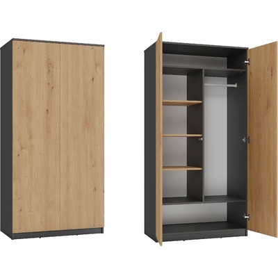 TP Living Malwa 180 cm antracit/dub artisan