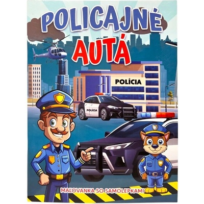 Policajné autá maľovánka so samolepkami