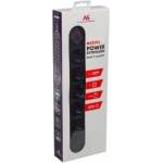 Maclean power strip, 5-outlet extension cord + 3xUSB, 110-240V AC 50/60Hz, 2.1A max 2500W, 1.5m, black, MCE395 B