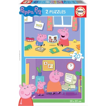 Image 1 of Educa - Puzzle 2x20 Piglet Peppa - 40 - 99 piese