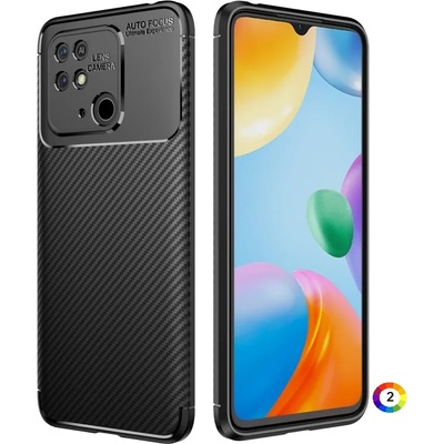 Redmi 10C Удароустойчив Carbon Fiber Калъф и Протектор