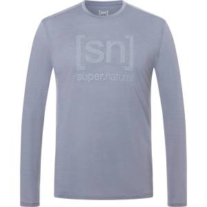 super. natural Мъжка блуза с дълъг ръкав super. natural Denilogo SN L/S Merino longsleeve - Foggy Blue / Vapor Grey (216-9136-0313)
