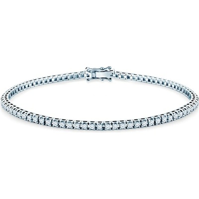 SAVICKI Tenisový náramok biele zlato s bielymi zafírmi 1.660 ct 2,3 mm 19 cm - SAV-B-TENIS-19CM-23SZ-15K-585-BSZ-B