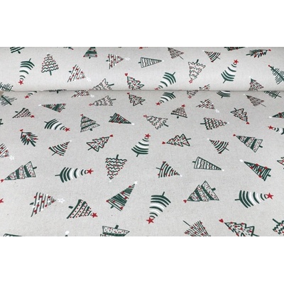 MADE IN ITALY Vianočná dekoračná látka Vianočný stromček, š. 140 cm Viacfarebná Šírka 140 cm