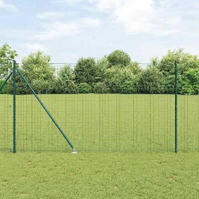 OMAXI Evropský plot se hroty 10 x 1,5 m Ocel potažená PVC Zelená 238962