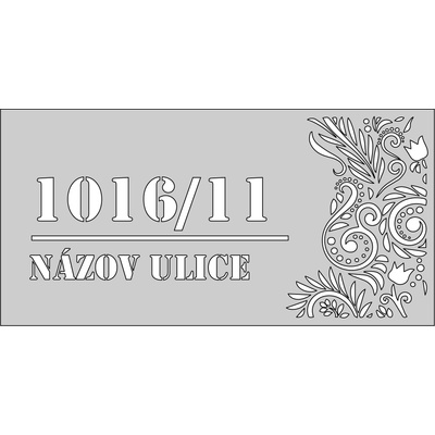 Domovní číslo, vzor 006, bez povrchové úpravy