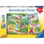 Ravensburger - Puzzle 3x49 Rapunzel, Little Red Riding Hood, The Prince - 40 - 99 piese