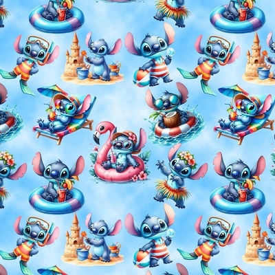 Teplákovina digital - Lilo a Stitch léto