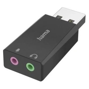 Hama Външна звукова карта USB-А, 2 x 3.5 mm аудио жак, стерео (HAMA-200323) - Allstore Звукови карти