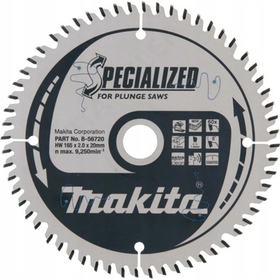 Řezný kotouč Makita Specialized T.C.T, 165 x 20 mm, 60 Z B-56720