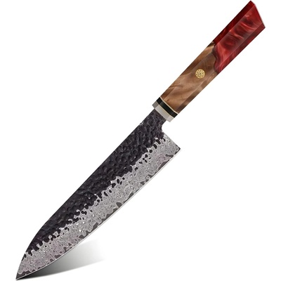 HARAHU Дамаски кухненски нож AI-37352 - Chef / Червен KP37352 (AI-37352)