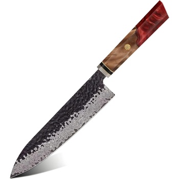 HARAHU Дамаски кухненски нож AI-37352 - Chef / Червен KP37352 (AI-37352)