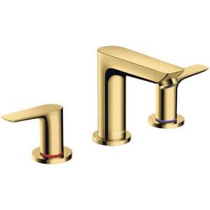 Hansgrohe Talis E - Смесител за умивалник със сифон, монтаж с 3 отвора, полиран златен вид 71733990 (71733990)
