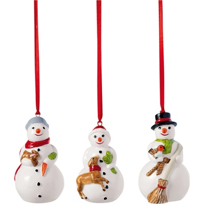 Nostalgic Ornaments - Vianočné ozdoby Snehuliaci, set 3 ks - Villeroy & Boch