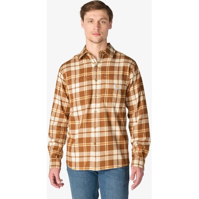 Carhartt Hamilton Relaxed kostkovaná košile dlouhý rukáv carhartt brown