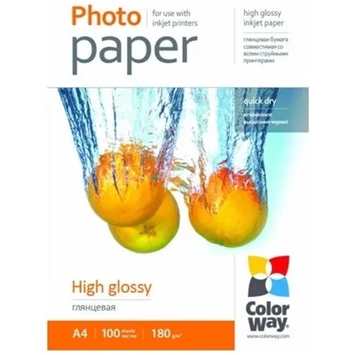 ColorWay Фотохартия, високо гланцова, 180 g/m2, A4, 100 листа PG180100A4 (PG180100A4)