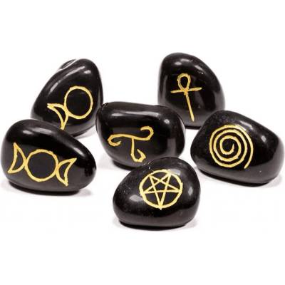 Milujeme Kameny Achát černý - sada Wicca kamenů