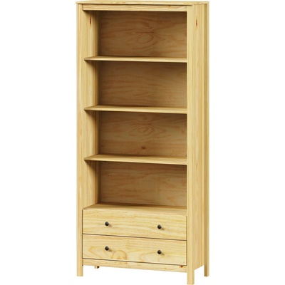 Ideanabytek Knihovna 2 zásuvky TORINO kovové úchytky