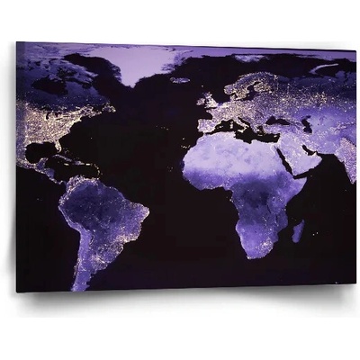 Sablio Obraz Svetelná mapa sveta - 90x60 cm