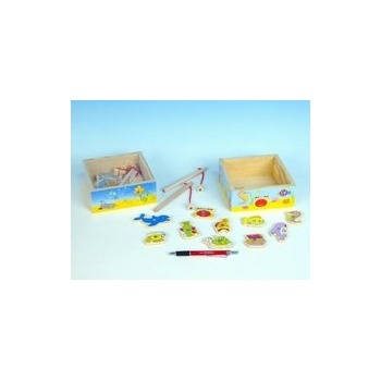 Mikro Trading Hra ryby dřev. akvárium 15 x 15 x 6 cm magnet. 2 druhy v krabičce