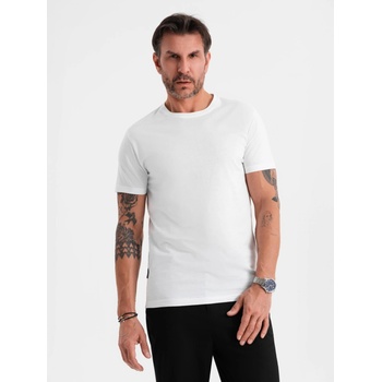 Ombre Clothing Мъжка класическа памучна тениска BASIC - бяла Ombre Clothing | Byal | МЪЖЕ | L