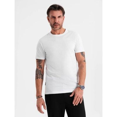 Ombre Clothing Мъжка класическа памучна тениска BASIC - бяла Ombre Clothing | Byal | МЪЖЕ | L