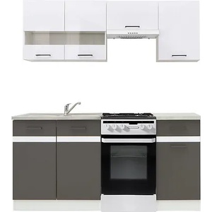 Black Red White Кухня Junona Line - бял гланц / волфрам сиво - 170 см (K24-JUNONA_MODUL/170-BI/BIP/SZW/BNG)
