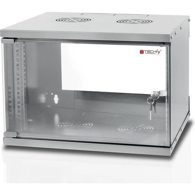 Techly závěsná ECO 19'' 6U/450 mm, skleněné dveře, zmontovaná, šedá