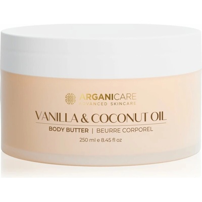 Arganicare Body Butter Vanilla & Coconut Oil telové maslo s kokosovým olejom 250 ml