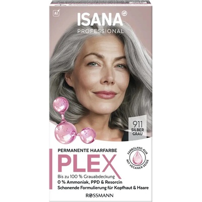 Isana Professional Plex barva na vlasy 911 stříbrnošedá