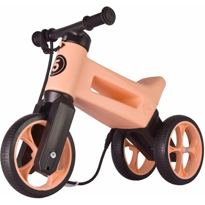 FUNNY WHEELS Rider SuperSport 2v1 pastelově meruňkové s popruhem a tichými koly