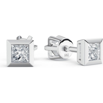 DF Dámske náušnice 4083, biele zlato s diamantmi s hmotnosťou 0,340 ct SI1/G