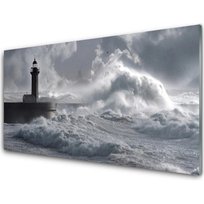 Obraz na skle Maják Příroda 100x50 cm