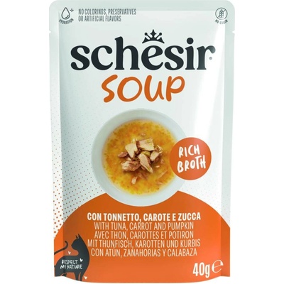 Schesir Cat kapsa Adult Soup Tuňák s mrkví 40 g