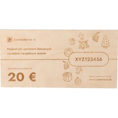 ČistéDrevo Darčekový poukaz 20 €