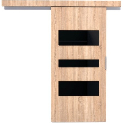Sconto Posuvné dvere CENTO 86 dub sonoma/čierna 86x205 cm