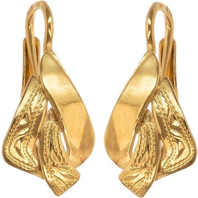 Argento Pozlátené strieborné náušnice - s ručným gravírom 64933