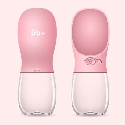 Spokojený mazlíček PB+ Pet Care cestovní láhev na vodu pro psy růžová 350 ml
