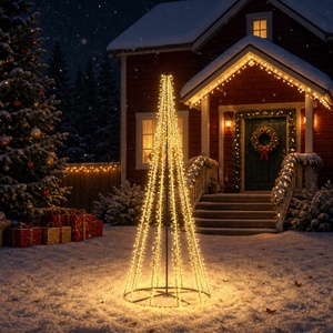 vidaXL LED Коледна Елха 285 см 1550 LED светодиода Топло бяло Стомана (42053565)